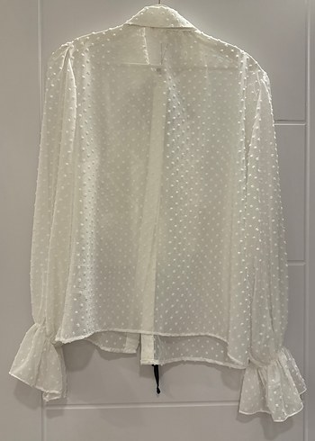 Uzun Kollu Fırfırlı Beyaz Bohem Gömlek hiç giyilmedi etiketli - Görsel 5