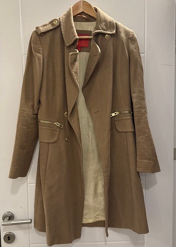 Mango S beden Bej Süet Midi Kadın Klasik Ceket - Görsel 3