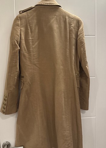 Mango S beden Bej Süet Midi Kadın Klasik Ceket - Görsel 6