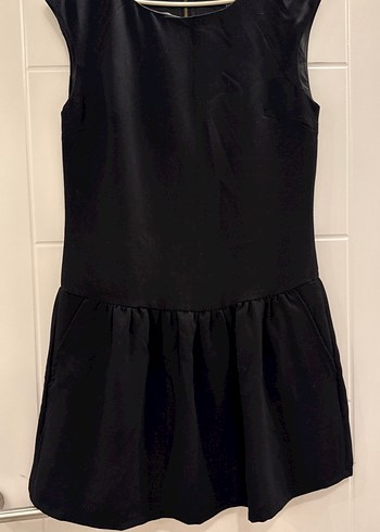 Siyah Midi Kolsuz cepli Kadın Elbise - Görsel 2