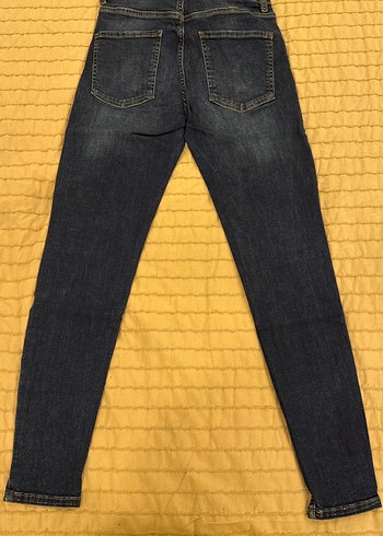 İnci İşlemeli Mavi Kadın Kot Pantolon - Görsel 4