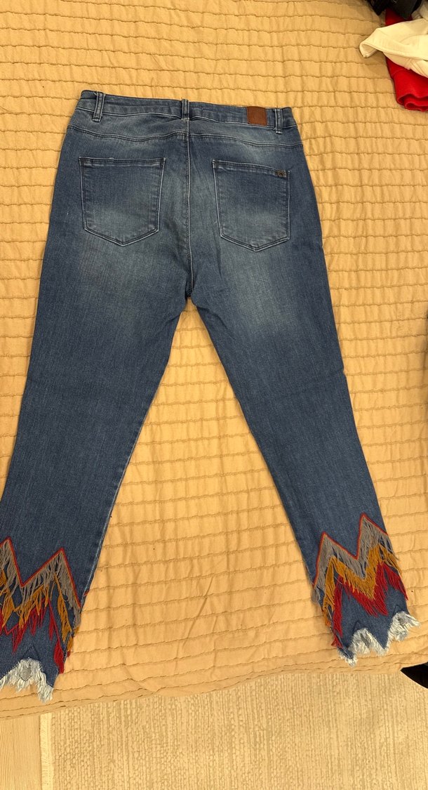 Nakışlı Bohem Kadın Denim Pantolon 29/32 beden - Görsel 3