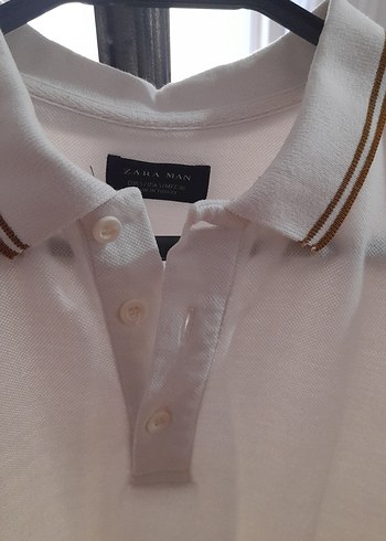 Erkek Beyaz Pamuklu Polo Tişört - Görsel 3