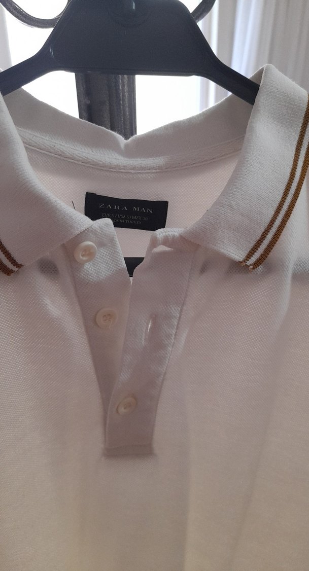 Erkek Beyaz Pamuklu Polo Tişört - Görsel 3