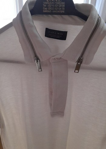 Erkek Beyaz Kemerli Polo Tişört - Görsel 2