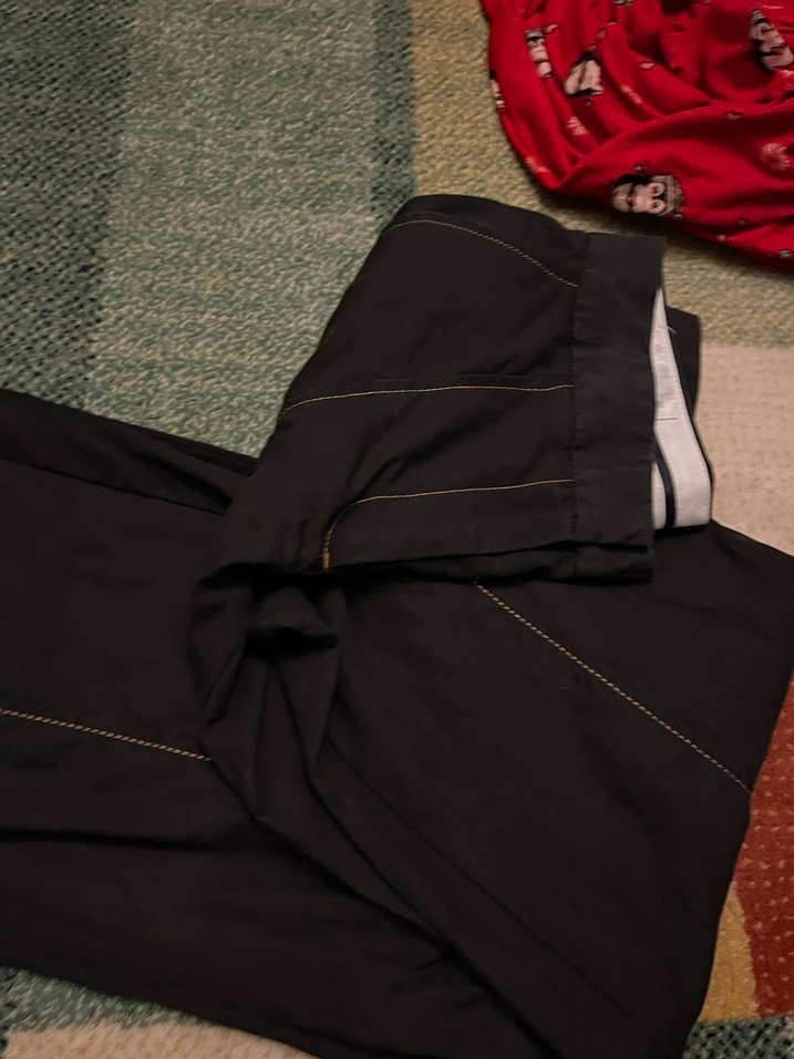 Dikiş Detaylı siyah kumaş Pantolon zara vintage y2k düşük bel - Görsel 4