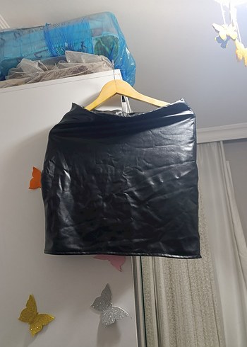 Drapeli Siyah Mini Etek - Görsel 2