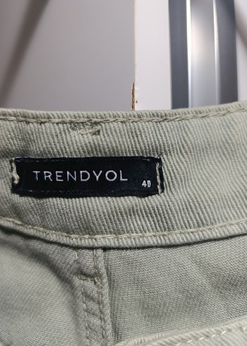 Gri Keten Midi Kadın Pantolon - Görsel 2