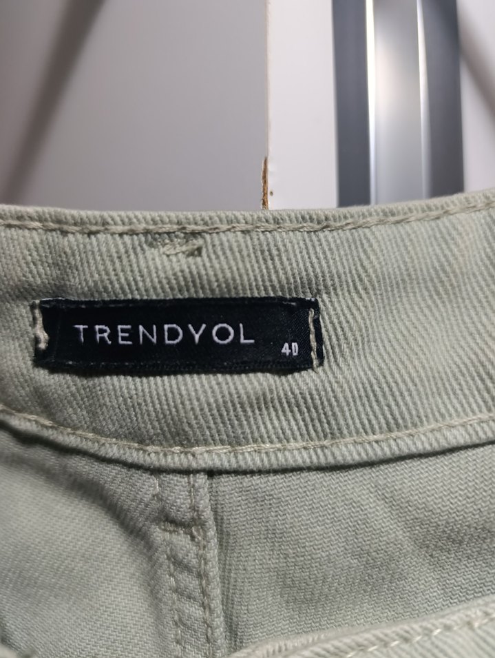 Gri Keten Midi Kadın Pantolon - Görsel 2