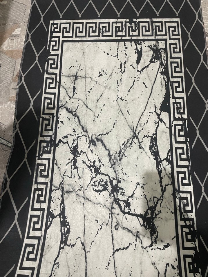 Siyah Gri Yılan Desenli Modern Halı - Görsel 2