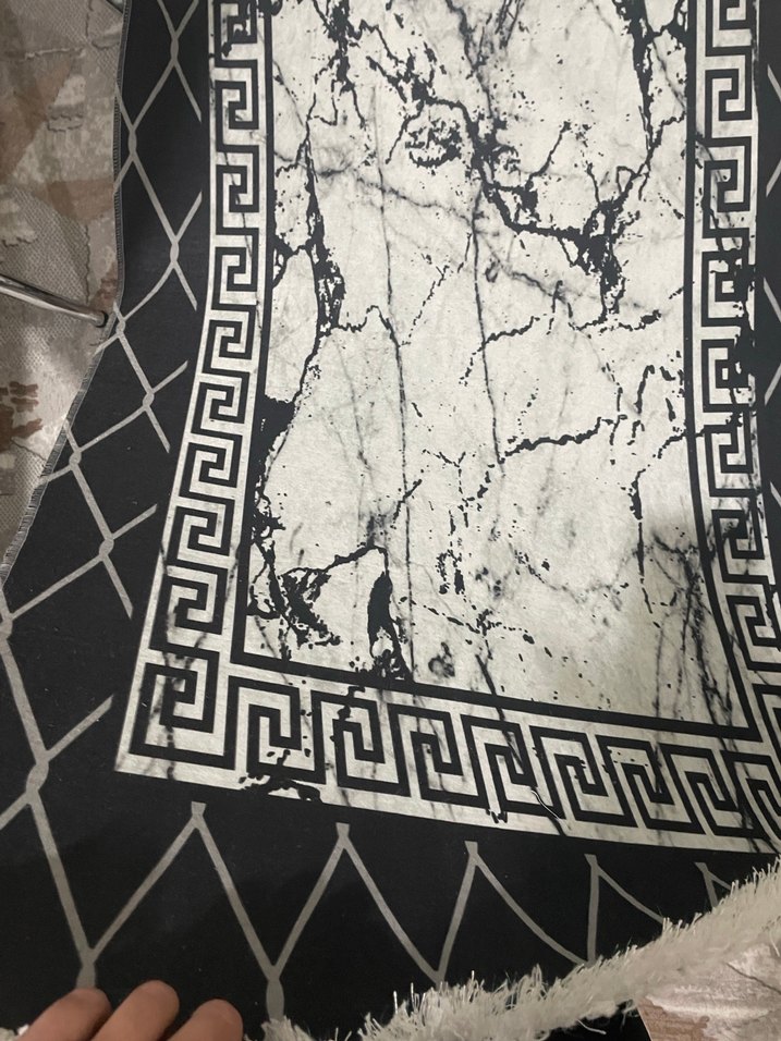 Siyah Gri Yılan Desenli Modern Halı - Görsel 3