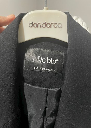 Düğmeli Siyah Kadın Ceket Elbise - Görsel 3