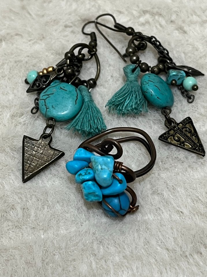 Firuze doğal taşlı takı seti - Görsel 2