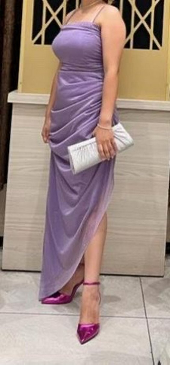 Mor Uzun Abiye Elbise - Görsel 2