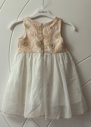 Kız Çocuk Nakışlı Dantelli Beyaz Elbise (GELİNLİK) - Görsel 3