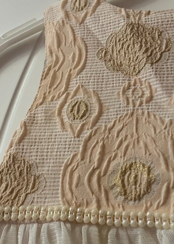 Kız Çocuk Nakışlı Dantelli Beyaz Elbise (GELİNLİK) - Görsel 2