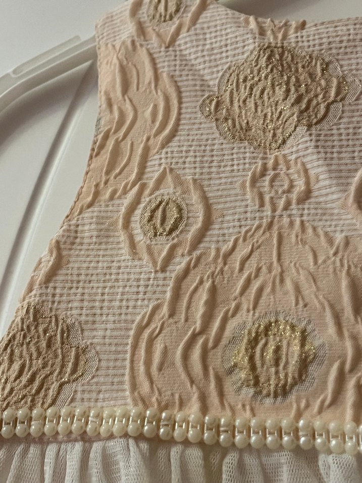 Kız Çocuk Nakışlı Dantelli Beyaz Elbise (GELİNLİK) - Görsel 2