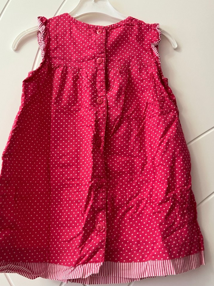 Kolsuz sırt Düğmeli Kız Çocuk Elbise - Görsel 3