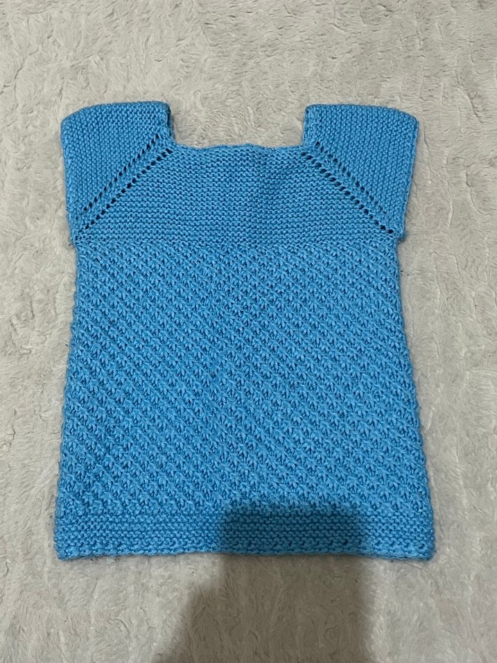 Mavi Erkek Çocuk bebek Örgü Yelek - Görsel 2