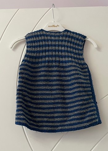 Erkek Çocuk Yelek, Kolsuz, Çizgili Lacivert - Görsel 2