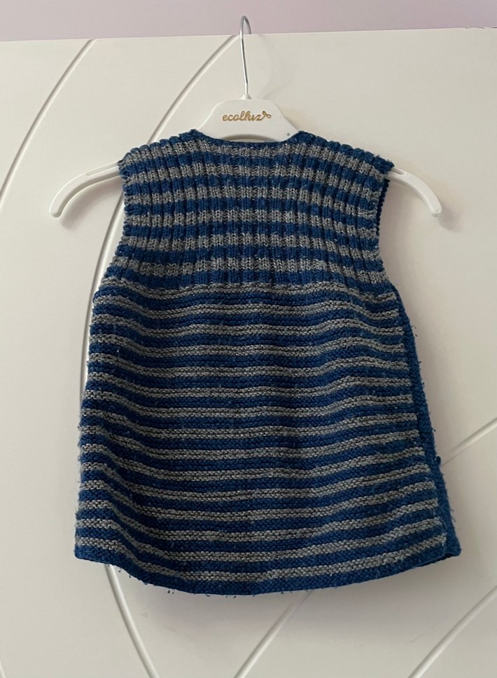 Erkek Çocuk Yelek, Kolsuz, Çizgili Lacivert - Görsel 2