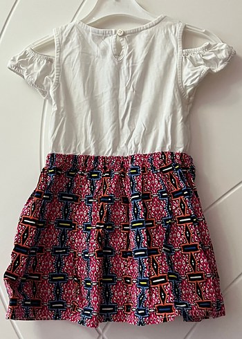 Kız Çocuk Çok Renkli Bohem Kısa Kollu Elbise - Görsel 2