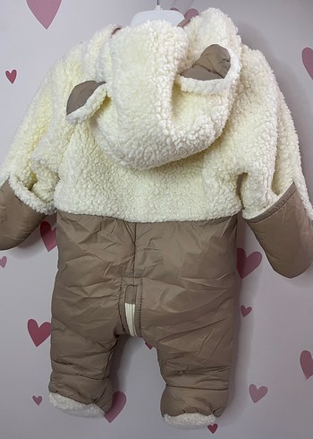 Yenidoğan welsoft patikli mont -Unisex Kürklü Bebek Tulumu 0-6 - Görsel 3