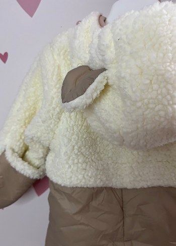 Yenidoğan welsoft patikli mont -Unisex Kürklü Bebek Tulumu 0-6 - Görsel 4