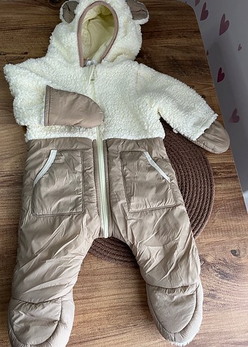 Yenidoğan welsoft patikli mont -Unisex Kürklü Bebek Tulumu 0-6 - Görsel 7