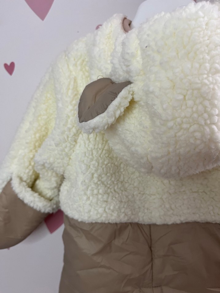 Yenidoğan welsoft patikli mont -Unisex Kürklü Bebek Tulumu 0-6 - Görsel 4