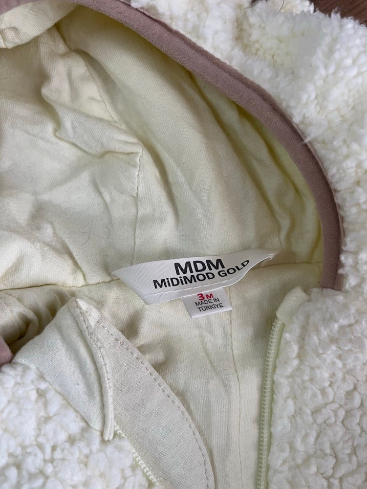 Yenidoğan welsoft patikli mont -Unisex Kürklü Bebek Tulumu 0-6 - Görsel 5