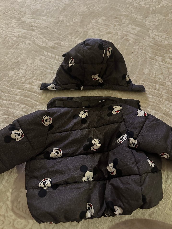 Kapüşonlu Koyu Gri unisex Çocuk Mont - Görsel 4