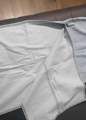 Maxi boy yırtmaçlı yandan, kot etek - Görsel 2