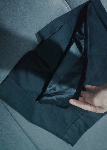 Siyah Mini Pilili Kadın Kumaş etek - Görsel 2