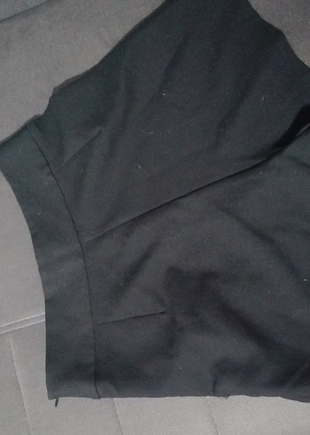 Siyah Mini Pilili Kadın Kumaş etek - Görsel 4