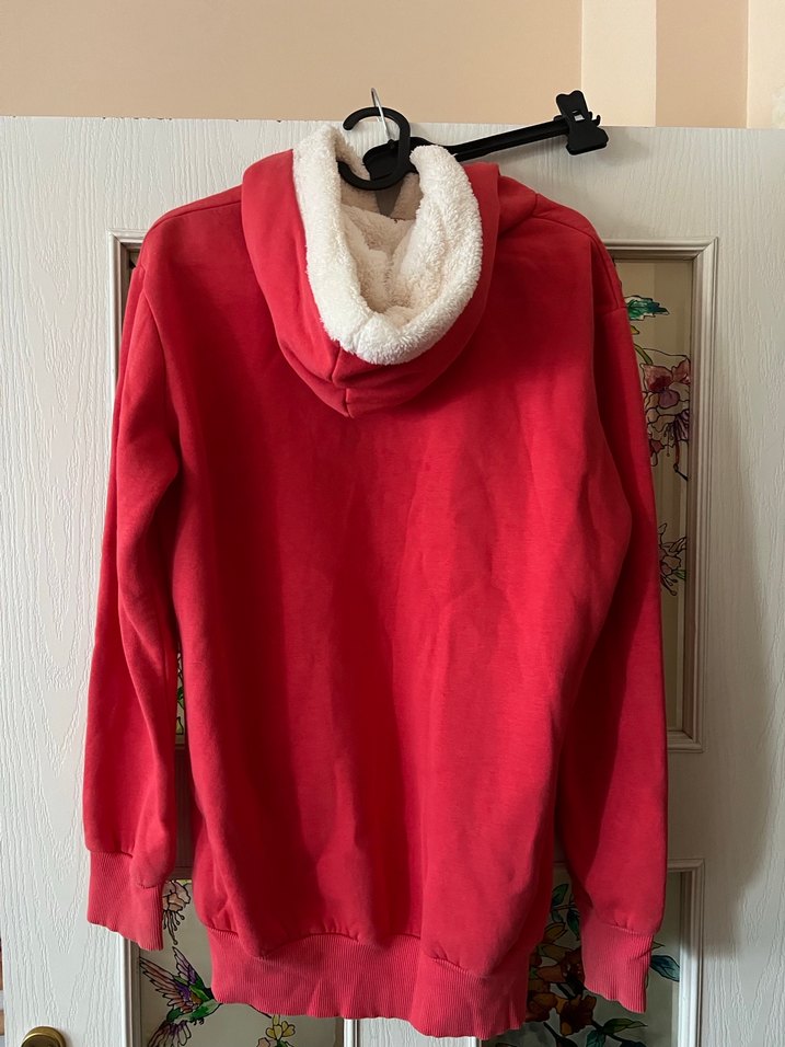 Kırmızı Nakışlı Kadın Sweatshirt - Görsel 2