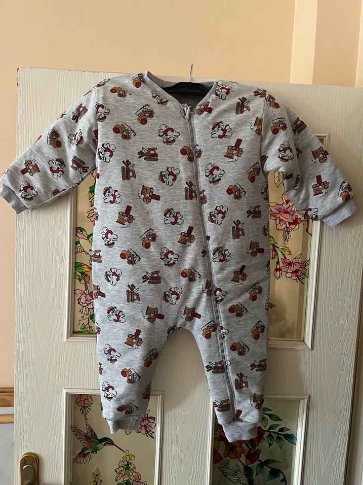 Gri Fermuarlı Bebek Erkek Tulum - Görsel 2
