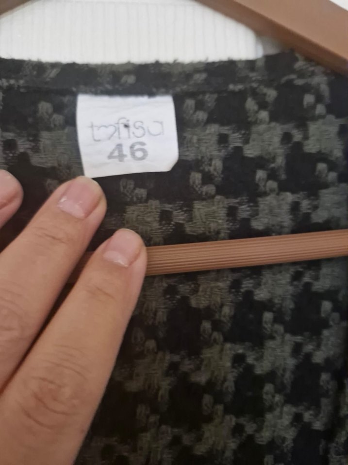 Yeşil siyah Yün Kadın Hırka - Görsel 3