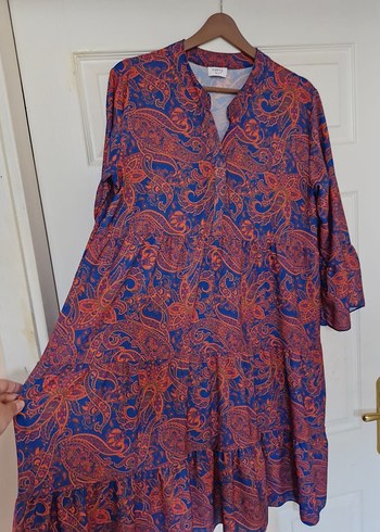 Koyu Mavi Bohem Uzun Kollu Uzun Elbise - Görsel 6