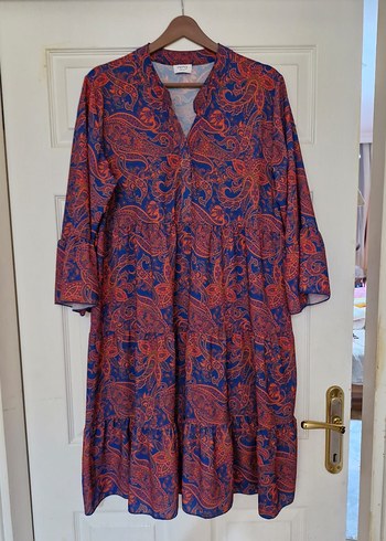 Koyu Mavi Bohem Uzun Kollu Uzun Elbise - Görsel 3