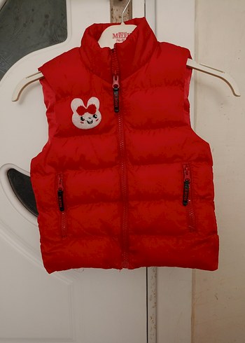 Kırmızı kız Çocuk Fermuarlı kışlık Yelek - Görsel 4