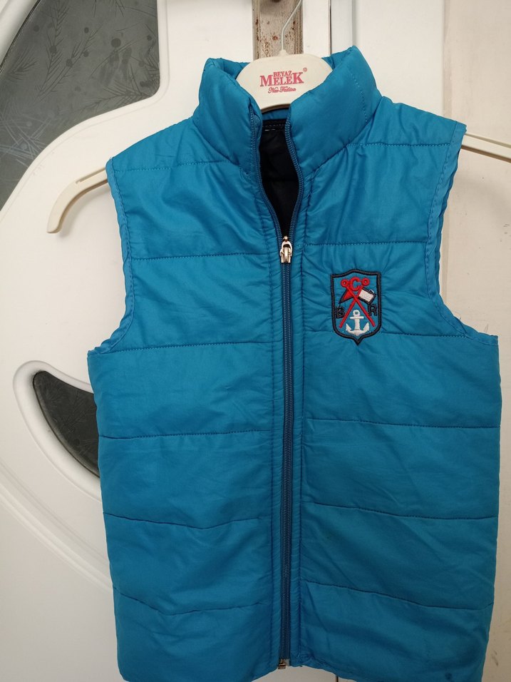 Erkek Çocuk Mavi Fermuarlı Yelek - Görsel 2