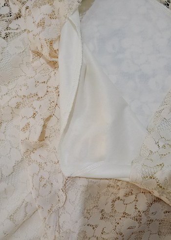 Dantel Detaylı Bej Bohem Midi Elbise - Görsel 5