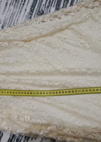 Dantel Detaylı Bej Bohem Midi Elbise - Görsel 7