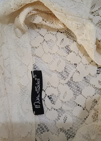 Dantel Detaylı Bej Bohem Midi Elbise - Görsel 8