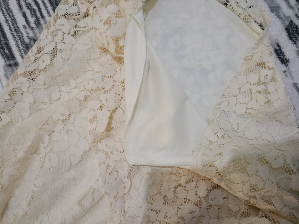 Dantel Detaylı Bej Bohem Midi Elbise - Görsel 5