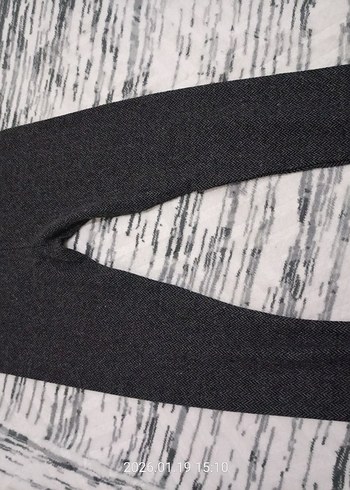 Gri Kadın Tayt, Elastik Bel, Midi Boy - Görsel 5