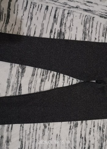 Gri Kadın Tayt, Elastik Bel, Midi Boy - Görsel 3