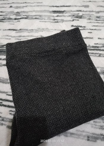 Gri Kadın Tayt, Elastik Bel, Midi Boy - Görsel 6