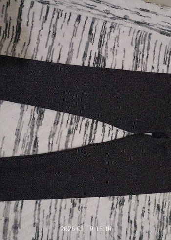 Gri Kadın Tayt, Elastik Bel, Midi Boy - Görsel 8